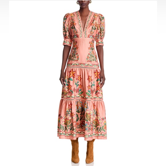 FARM Rio Pink Garden Delight Short Sleeve Maxi Dress - Picture 7 of 11